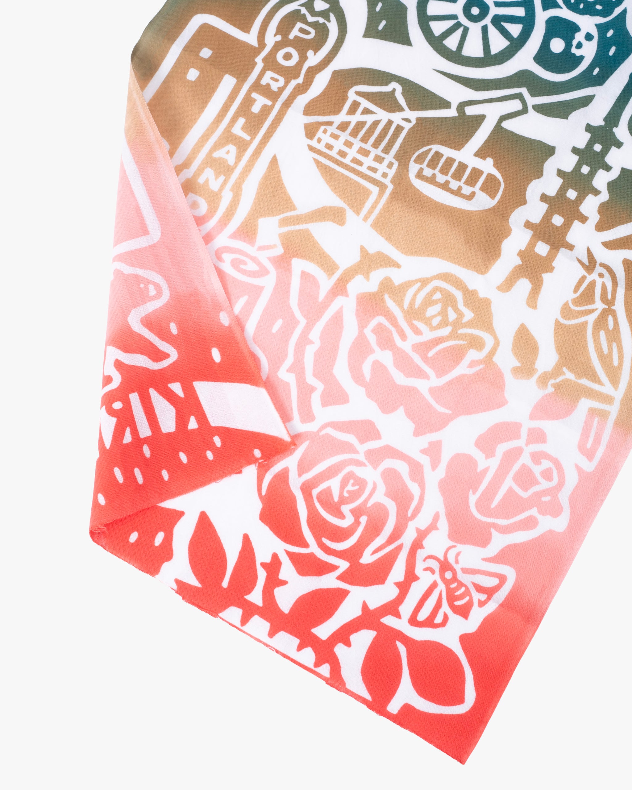 Kiriko Original Tenugui, Chusen Zome, Map of Portland – Kiriko Made