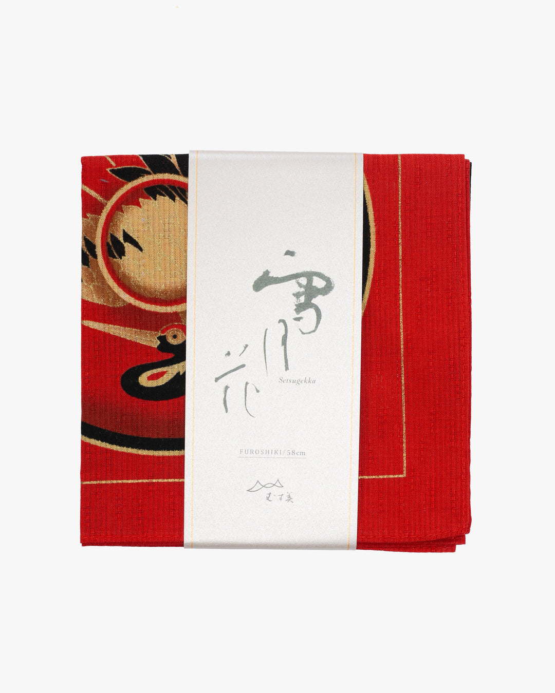 Modern Furoshiki, Musubi, Setsugekka, Japanese Lacquerware, Red 22.75" x 22.75"
