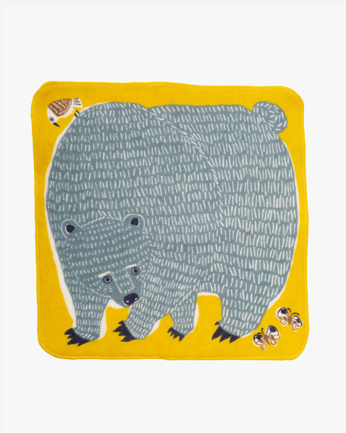 Musubi, Fuwa-Fuwa Towel, Kata Kata, Bear, Yellow 10" x 10"