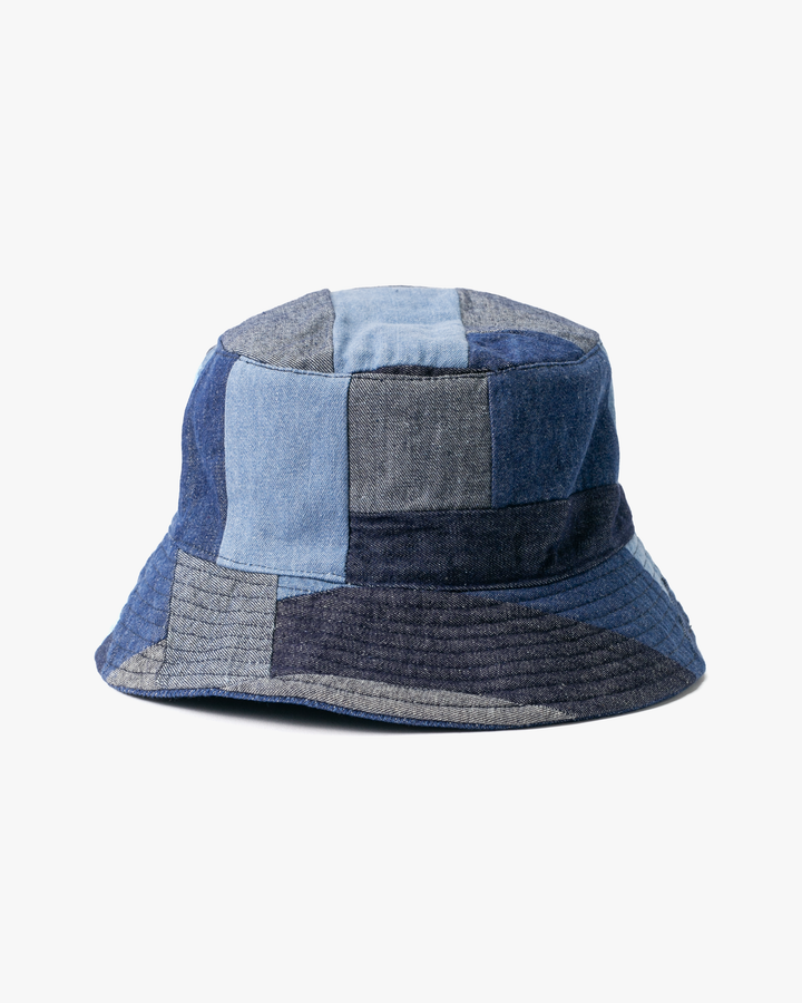 Kiriko Original Bucket Hat, Reversible, Patched Dark Denim