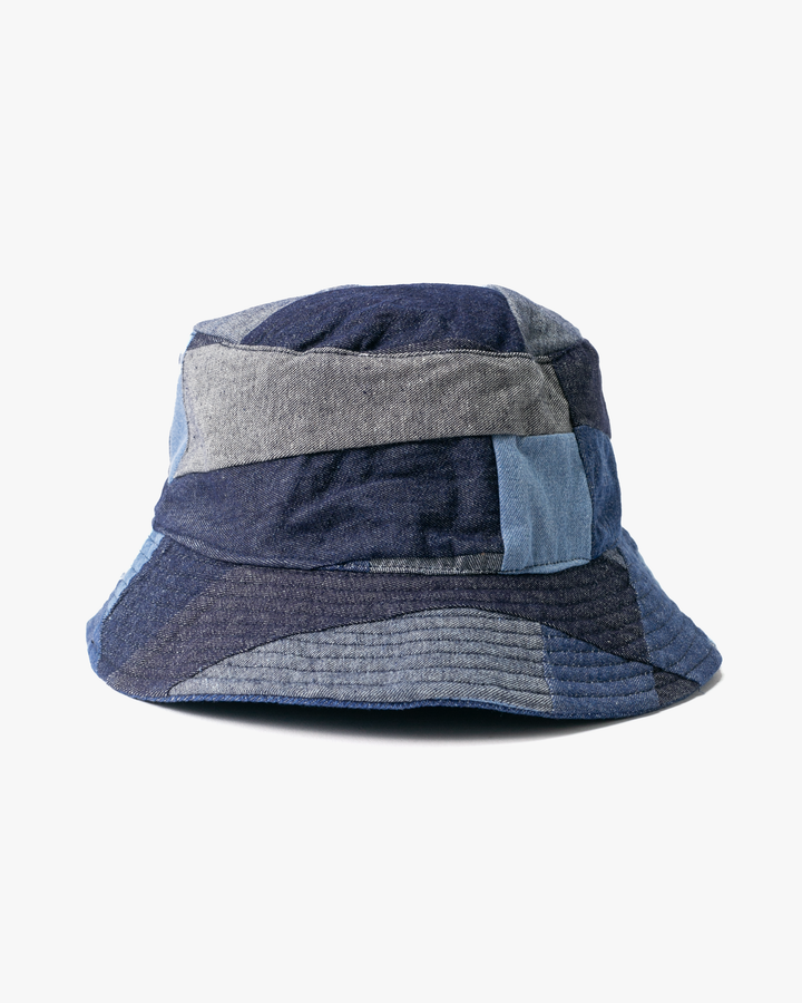 Kiriko Original Bucket Hat, Reversible, Patched Dark Denim