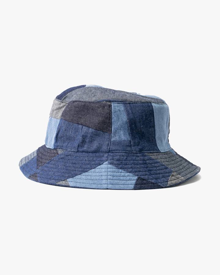 Kiriko Original Bucket Hat, Reversible, Patched Dark Denim