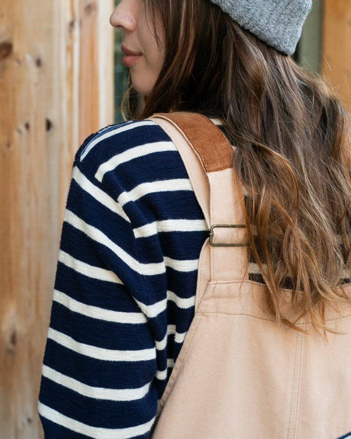 Kiriko Custom Patched Overalls, Colorblock Canvas, Tan