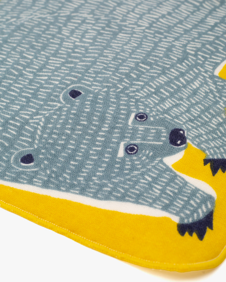 Musubi, Fuwa-Fuwa Towel, Kata Kata, Bear, Yellow 10" x 10"