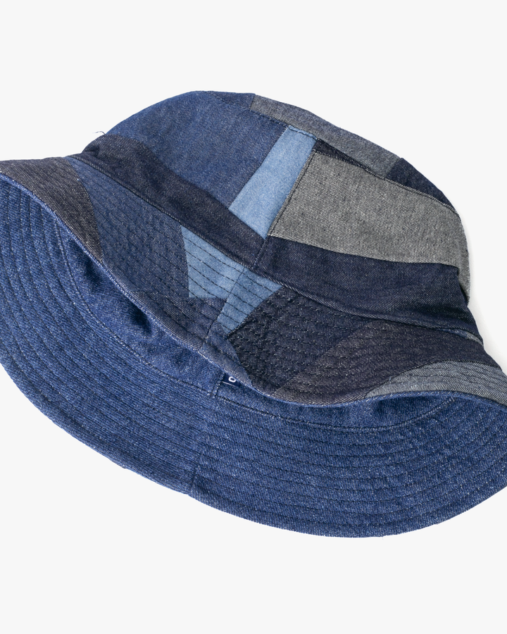 Kiriko Original Bucket Hat, Reversible, Patched Dark Denim