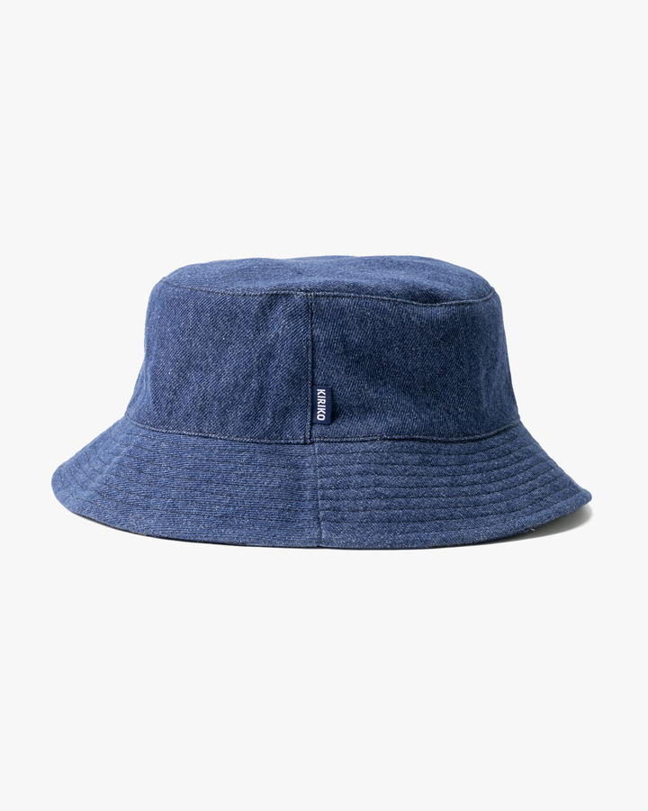 Kiriko Original Bucket Hat, Reversible, Patched Dark Denim