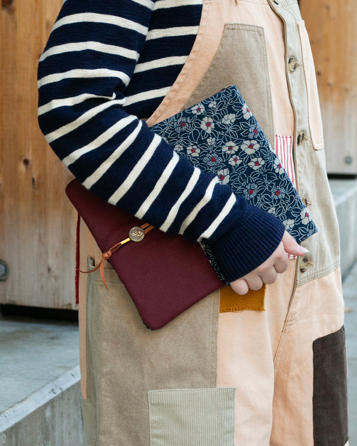 Kiriko Original iPad Cover, Tsubaki with Solid Burgundy