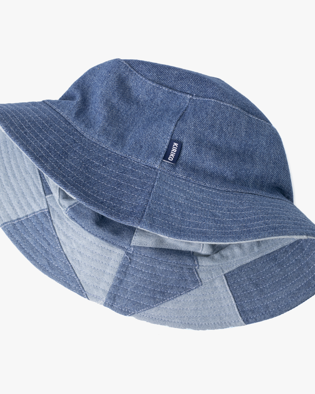 Kiriko Original Bucket Hat, Reversible, Patched Light Denim