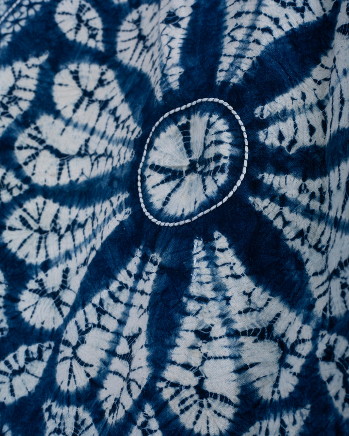 Vintage Furoshiki, Indigo Shibori and Sashiko, XL