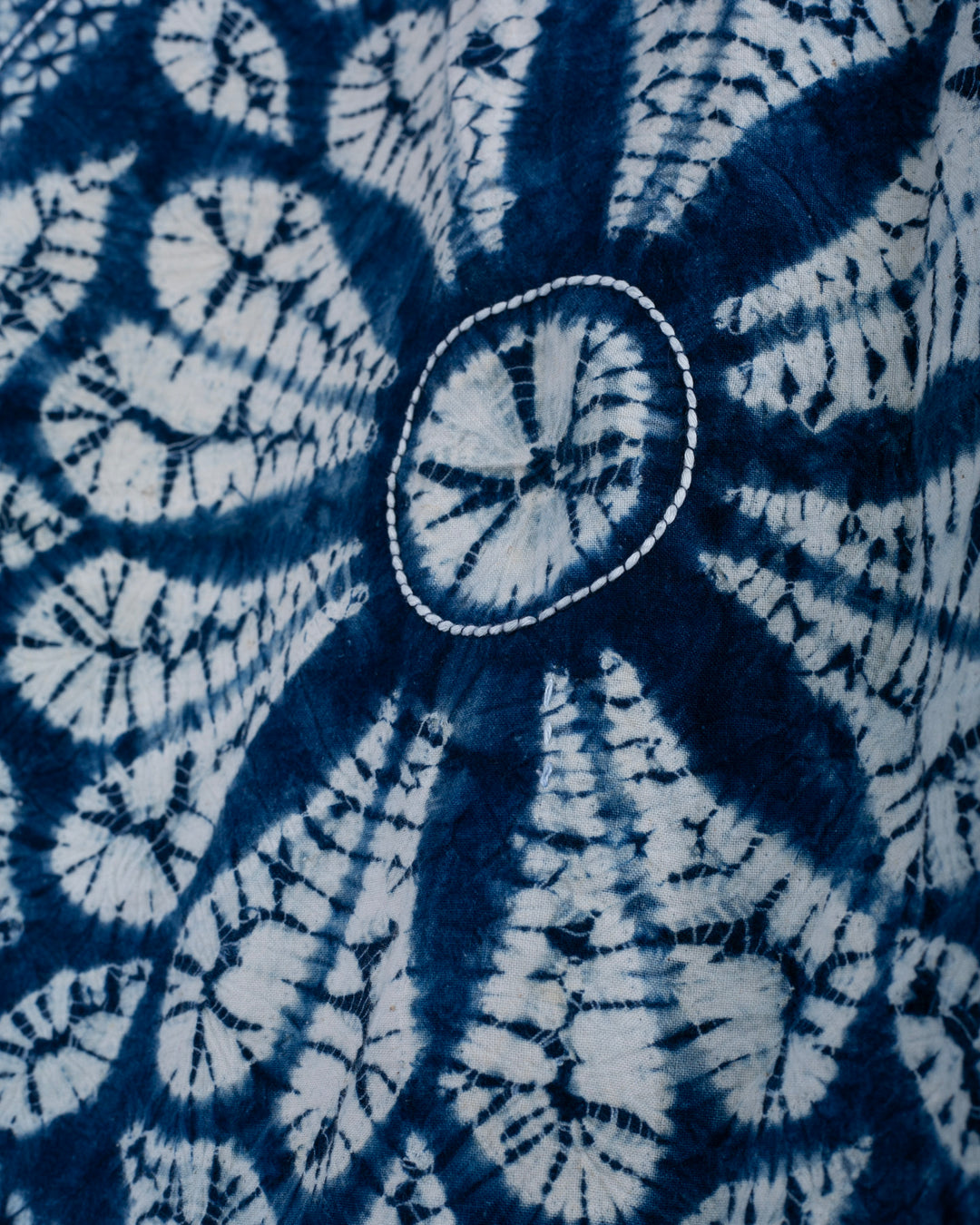 Vintage Furoshiki, Indigo Shibori and Sashiko, XL