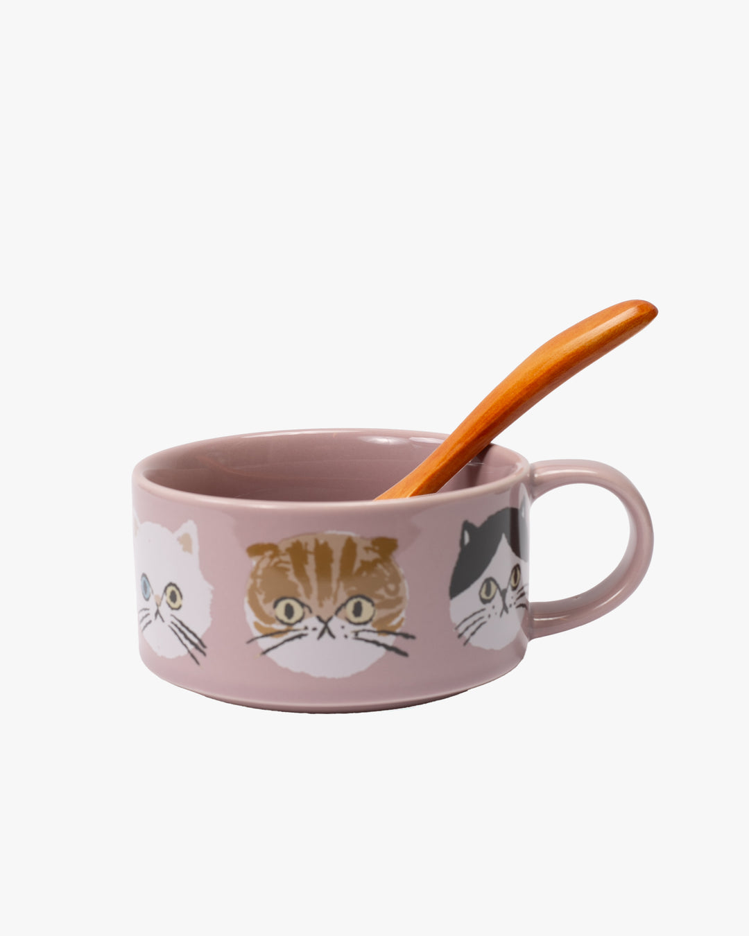 Soup Mug, Bisque, I Love Cat Series