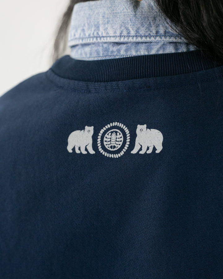 Kiriko Original Crewneck, 13oz Cotton, Printed Kintaro, Navy