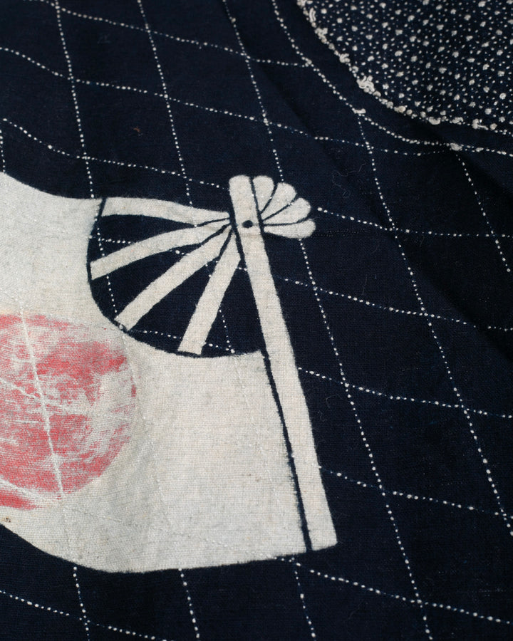 Vintage Furoshiki, Kamikaze Kousha, Particially Sashiko-Stitched