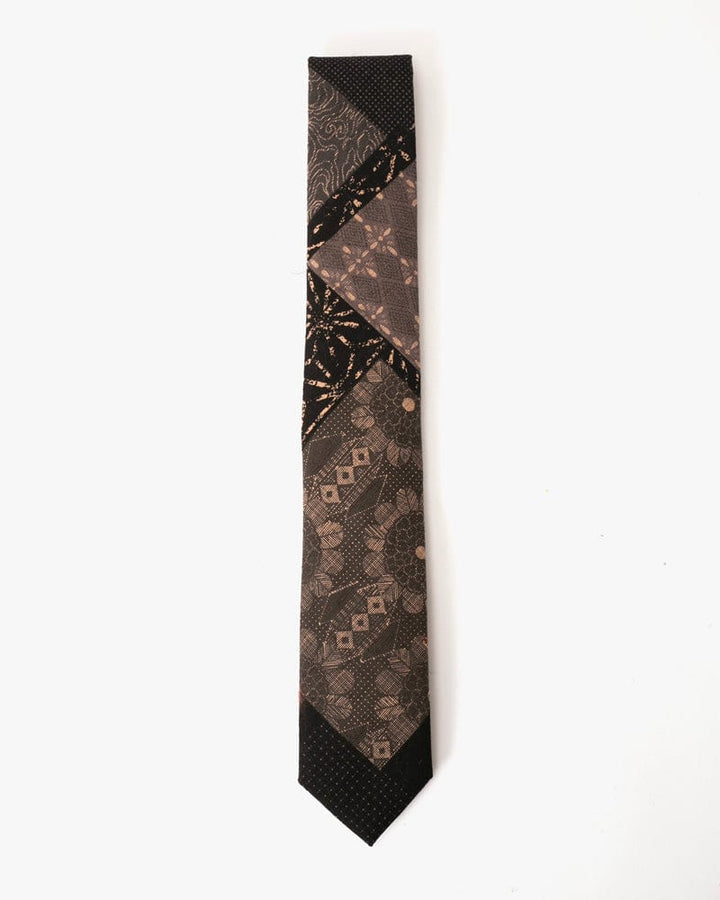 Kiriko Original Tie, Classic, Charcoal Patchwork Style