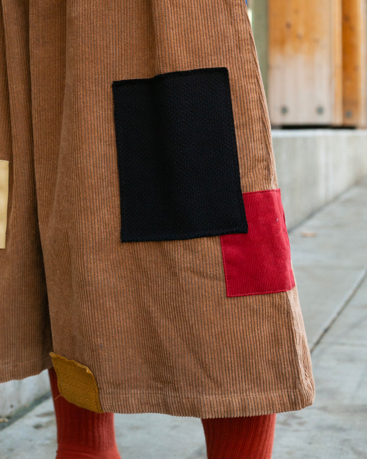 Kiriko Custom Wide Leg Pants, Heavy-Weight Corduroy Patched, Tan