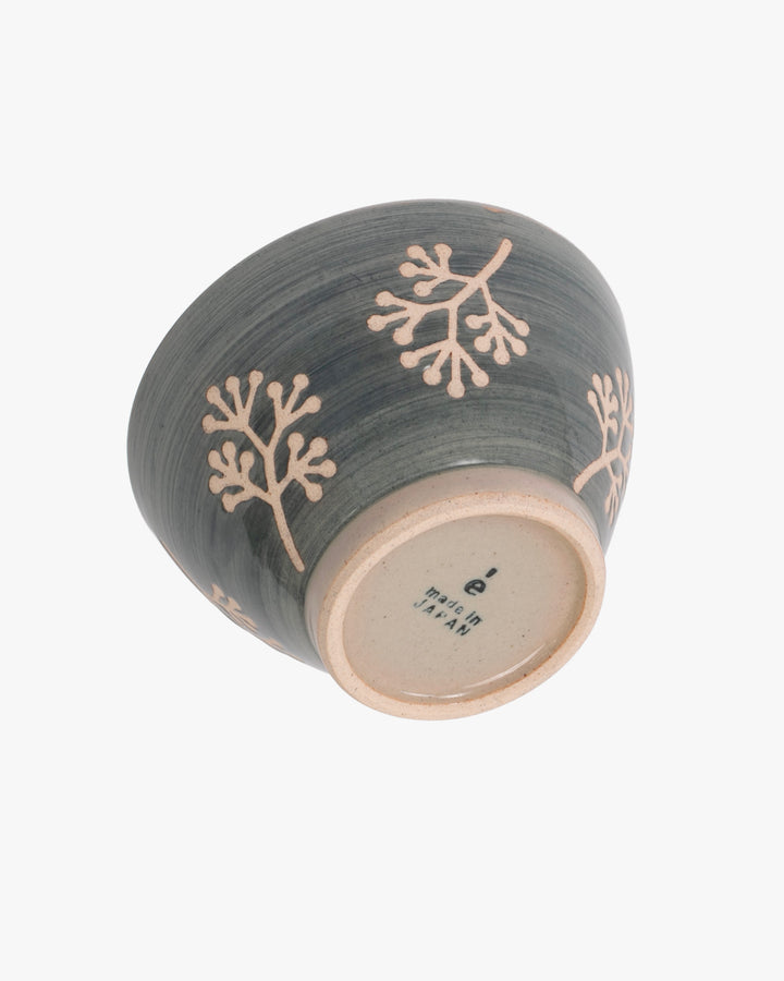 Minori Chawan Bowl, Bisque, Sprigs
