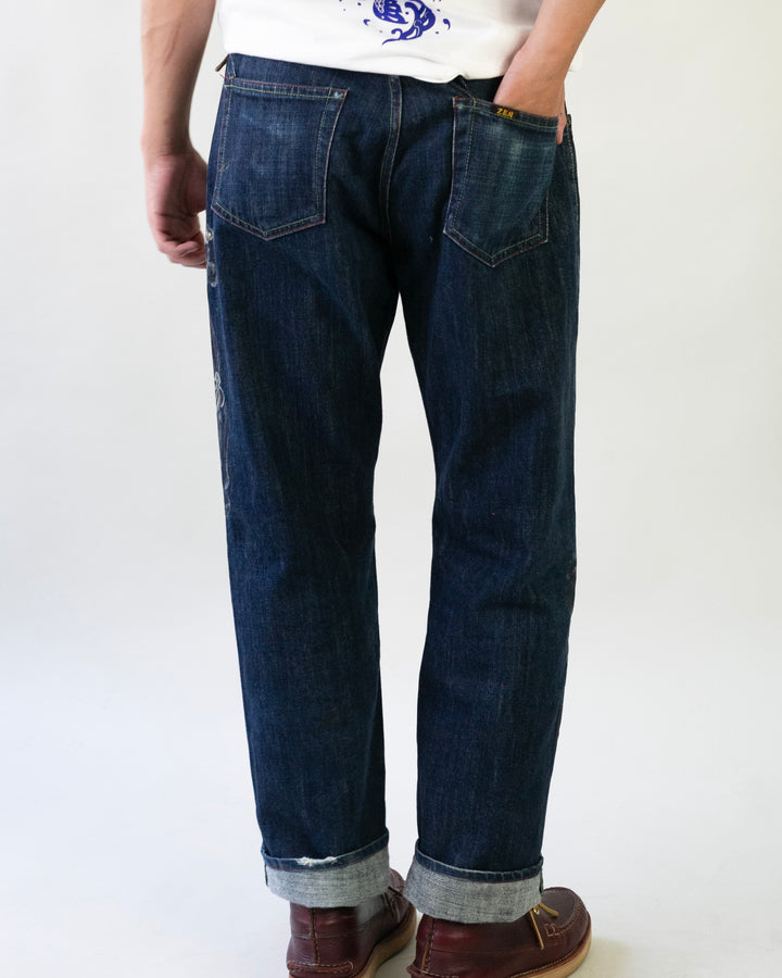 Japanese Repro Denim Jeans, Zen Denim, Painted Warriors - 36"