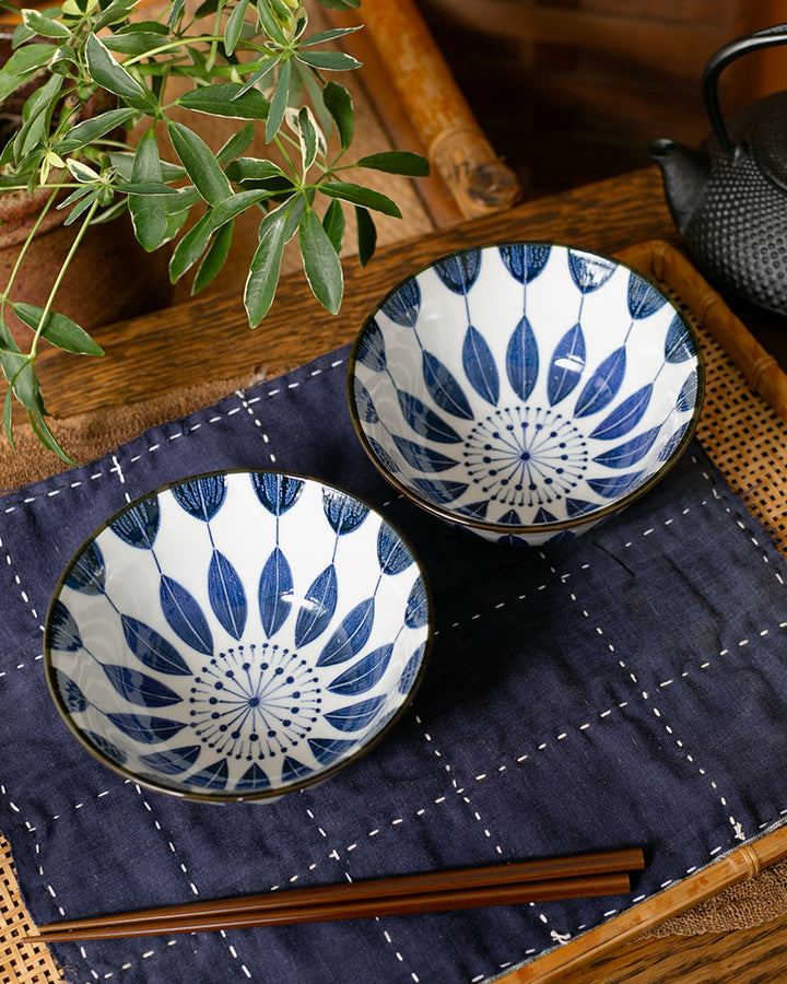 Bowl, Ichiyama, Set of 2 with Chopsticks, Sunflower