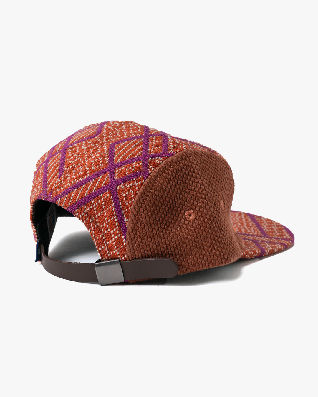 Kiriko Original Cap, 5-Panel, Two Tone, Burnt Scarlet and Violet Sashiko Hishi X Sashi-Ori