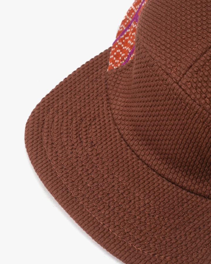 Kiriko Original Cap, 5-Panel, Two Tone, Burnt Scarlet and Violet Sashiko Hishi X Sashi-Ori