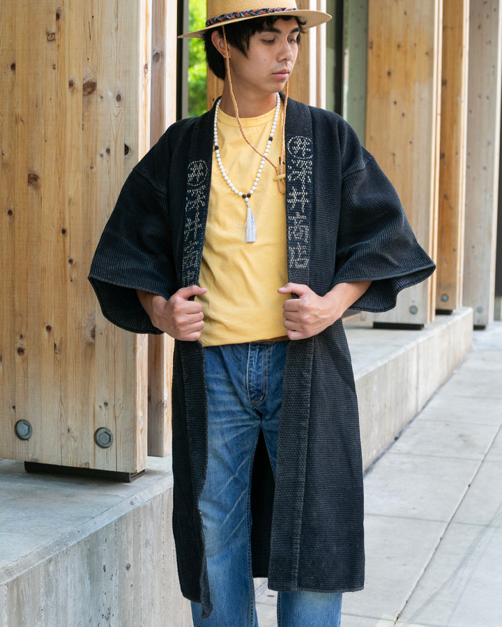 Vintage Hikeshi Jacket, Fully Sashiko Stitched, Yuki