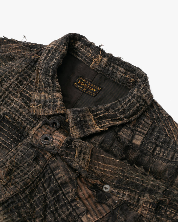 Japanese Repro Jacket, 2XL, Kapital Kountry, Patched Boro Style, Fully Sashiko-Stitched - XXL