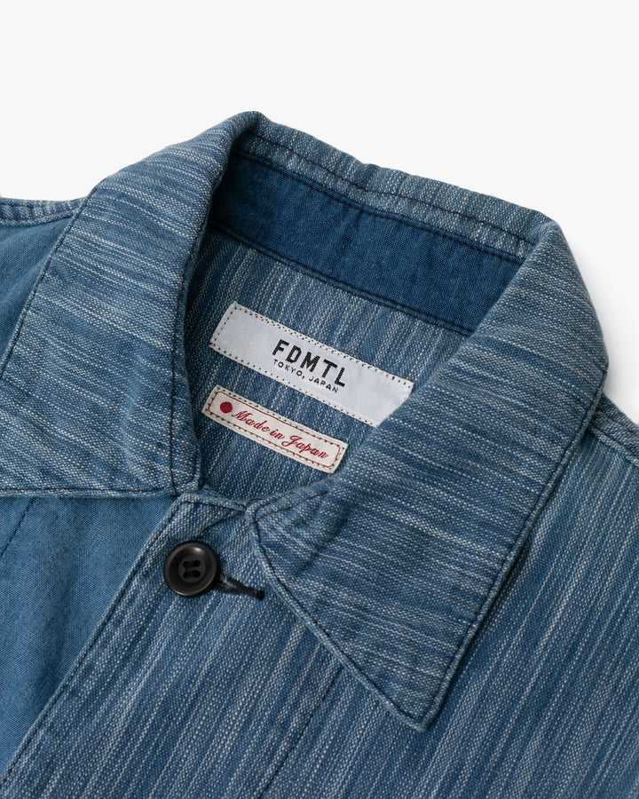 Japanese Repro Denim Button Up Shirt, M, FDMTL, Patchwork Denim