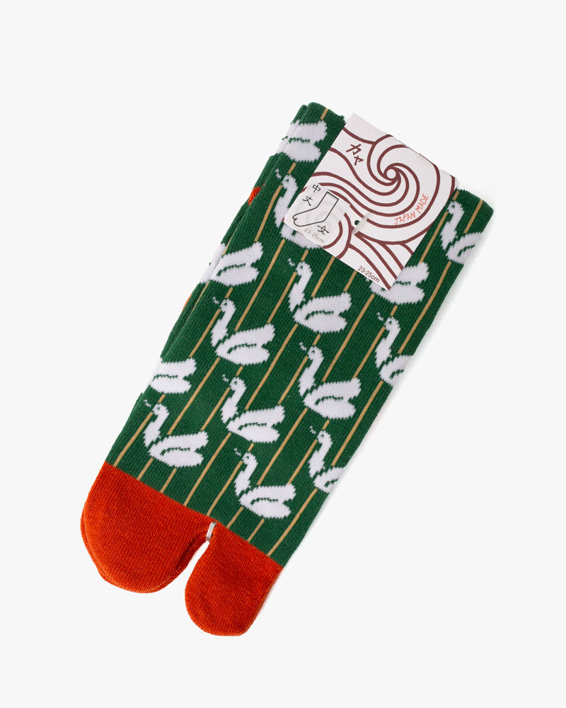 Wa Modern, Tabi Socks, Crew, Swan Retro (S/M)