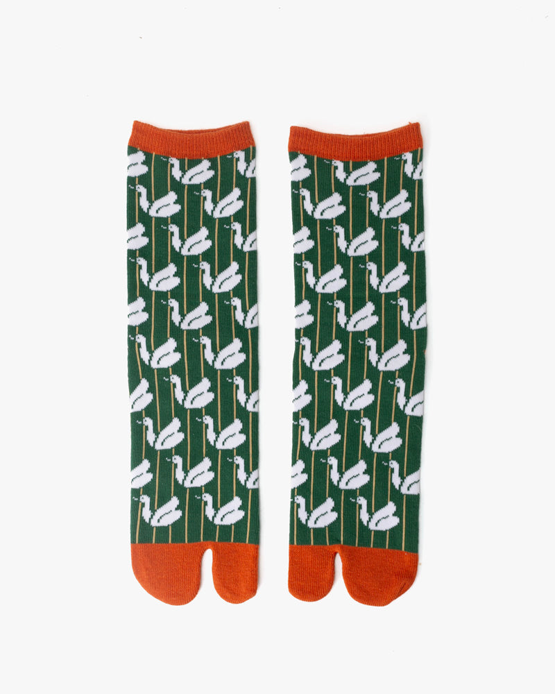 Wa Modern, Tabi Socks, Crew, Swan Retro (S/M)