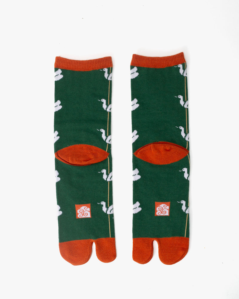 Wa Modern, Tabi Socks, Crew, Swan Retro (S/M)
