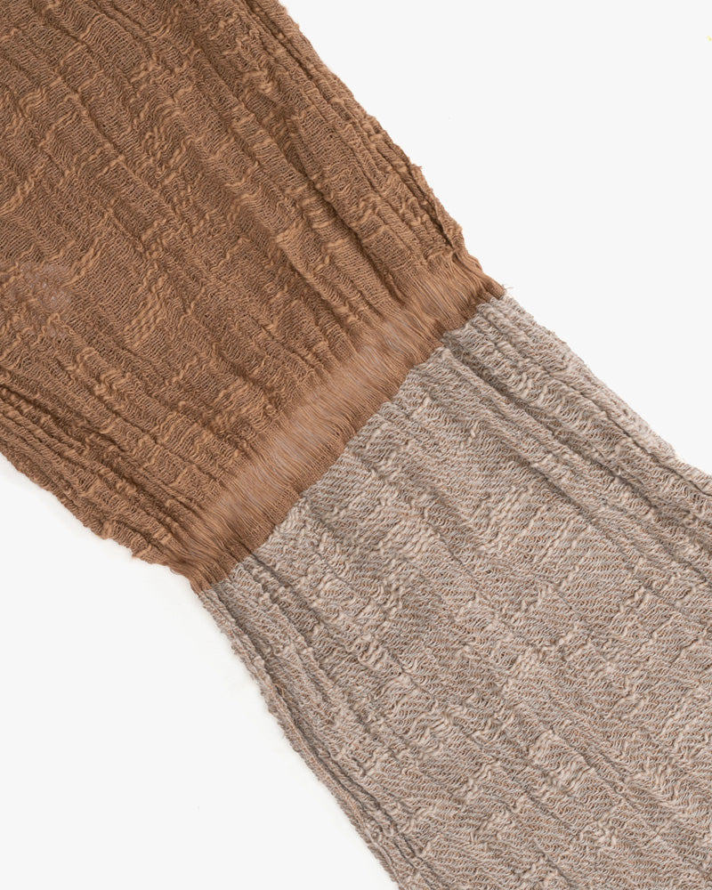 Kobo Oriza Knit Cap, Multi Functional, Cotton, Split Tan and Oatmeal, 9˝