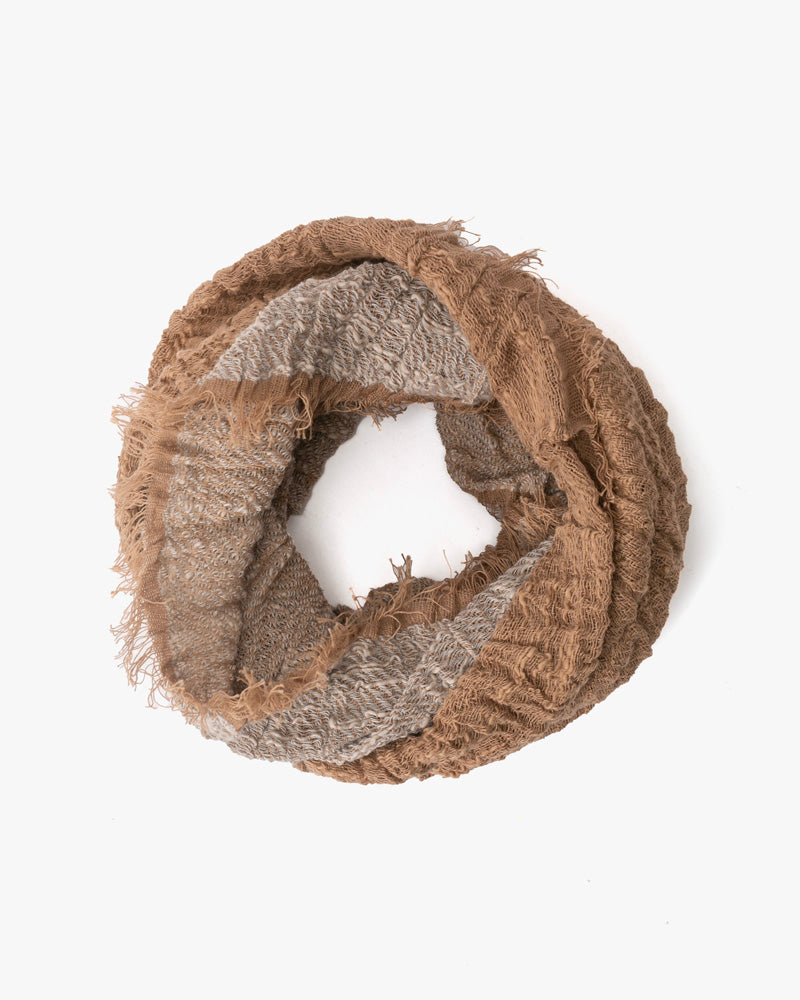 Kobo Oriza Knit Cap, Multi Functional, Cotton, Split Tan and Oatmeal, 9˝