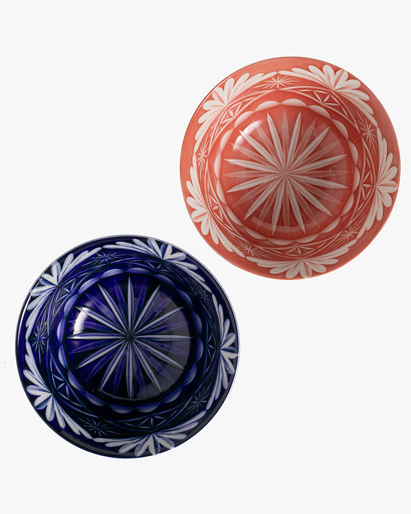 Bowl, Ichiyama, Set of 2 with Chopsticks, Edo Kiriko Style