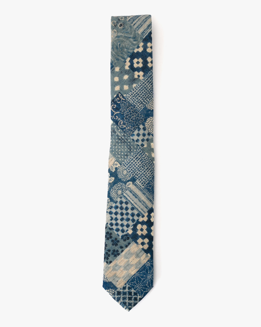 Kiriko Original Tie, Classic, Washed Indigo Patchwork Style