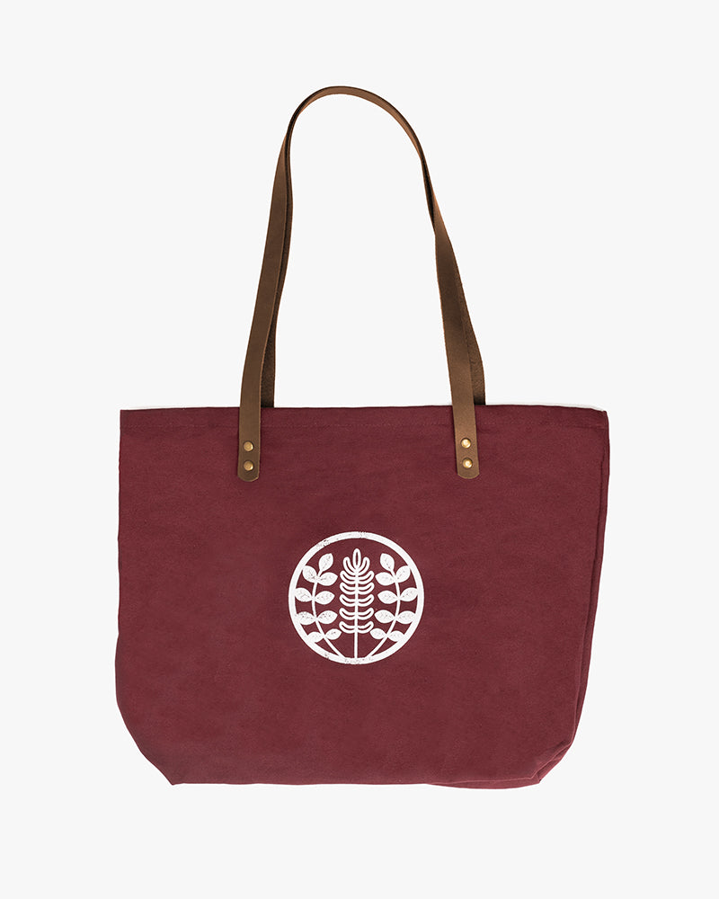 Kiriko Original Large Tote Bag, Canvas, Brick Red Logo