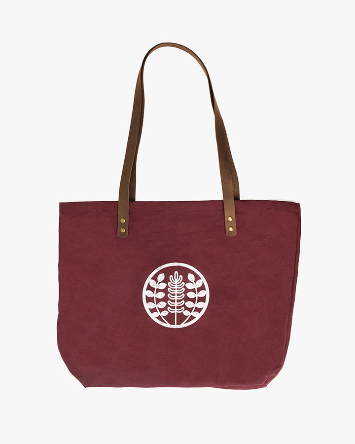 Kiriko Original Large Tote Bag, Canvas, Brick Red Logo