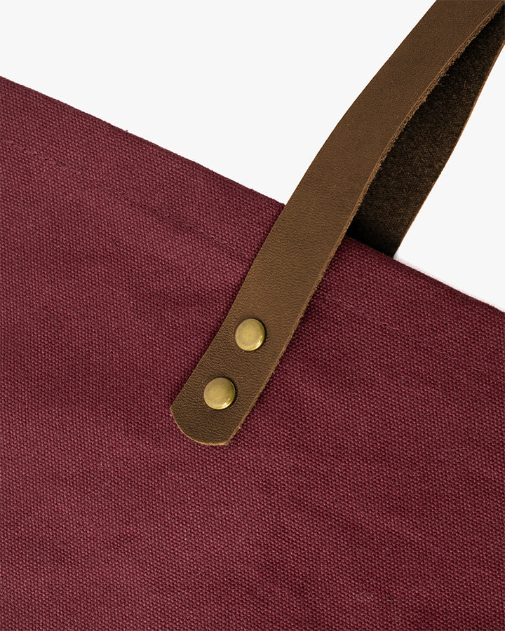 Kiriko Original Large Tote Bag, Canvas, Brick Red Logo