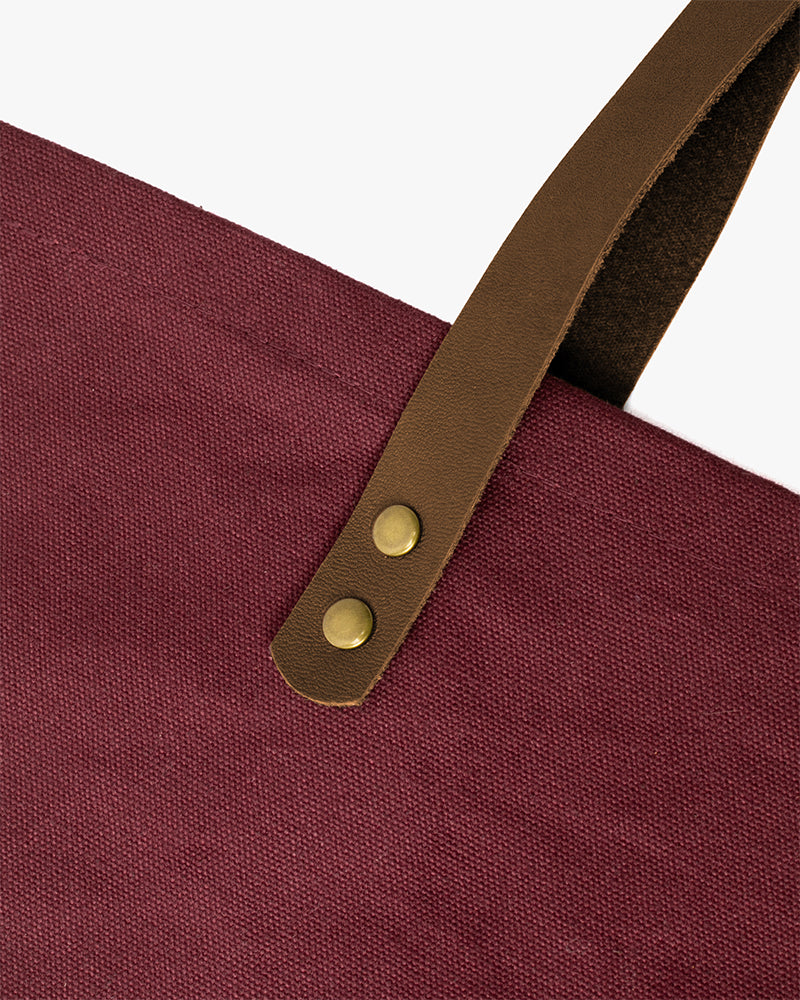 Kiriko Original Large Tote Bag, Canvas, Brick Red Logo