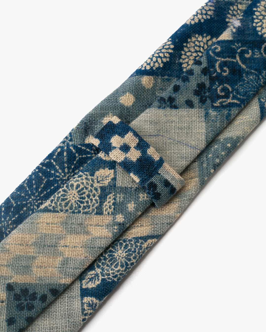 Kiriko Original Tie, Classic, Washed Indigo Patchwork Style