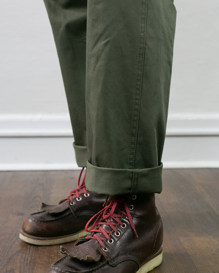 Kiriko Original Officer Trousers, 7.5 oz. Stretch Twill Chino - Olive
