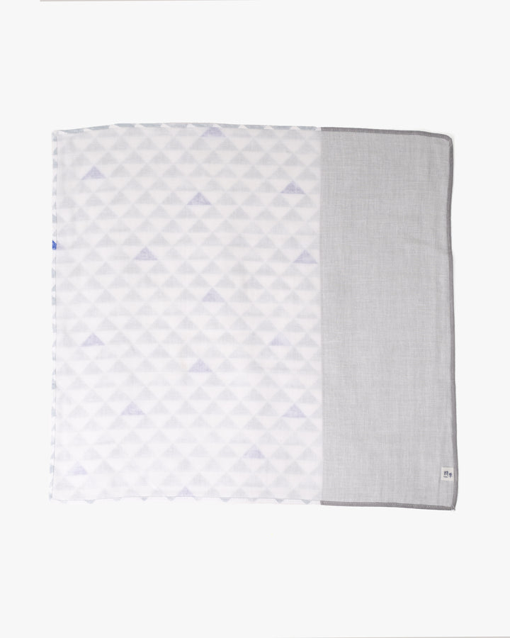 Miyamoto, Toki Double Gauze Handkerchief, Uroko, Light Grey and White