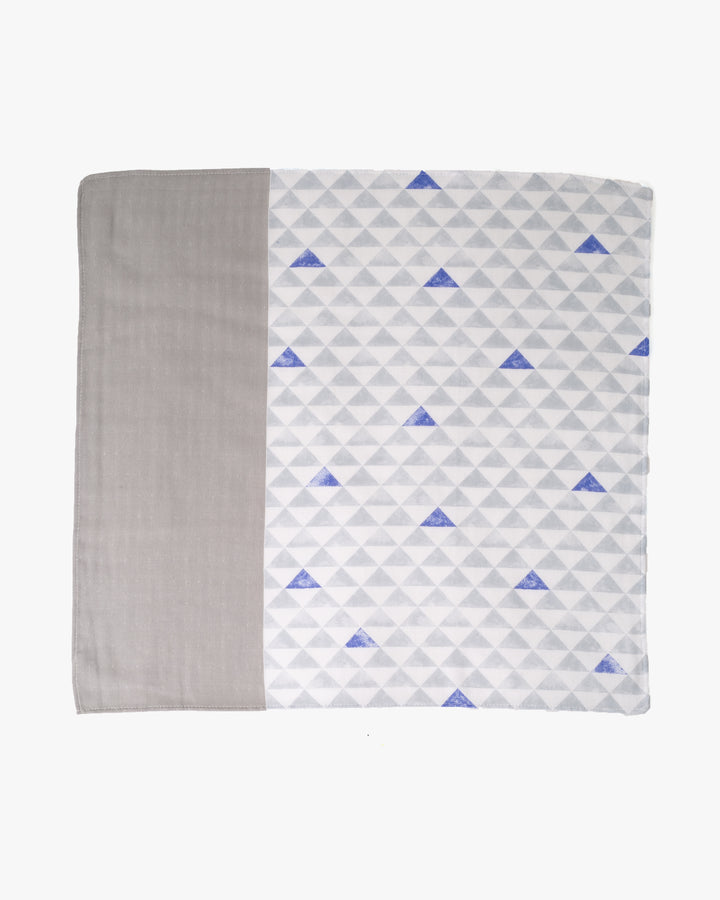 Miyamoto, Toki Double Gauze Handkerchief, Uroko, Light Grey and White