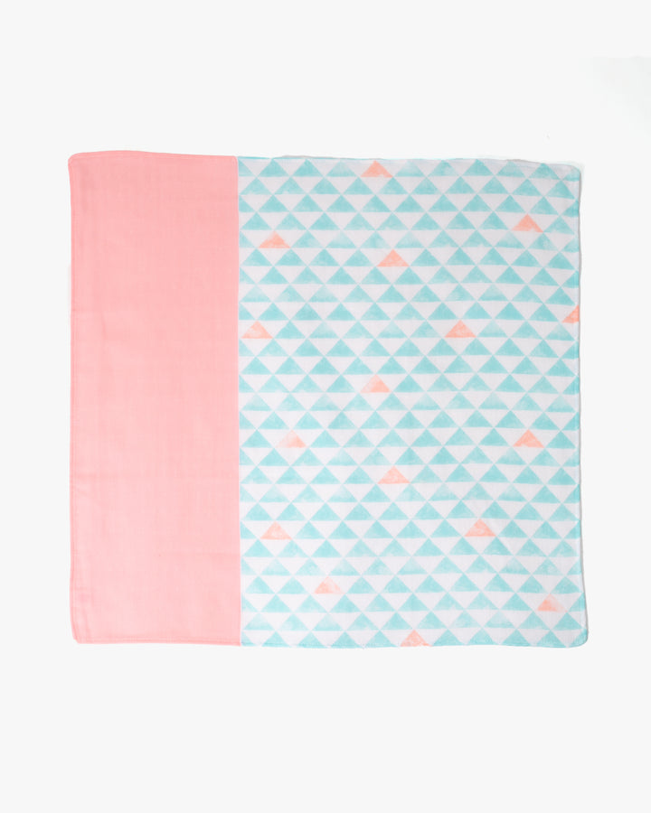 Miyamoto, Toki Double Gauze Handkerchief, Uroko, Blue and Pink