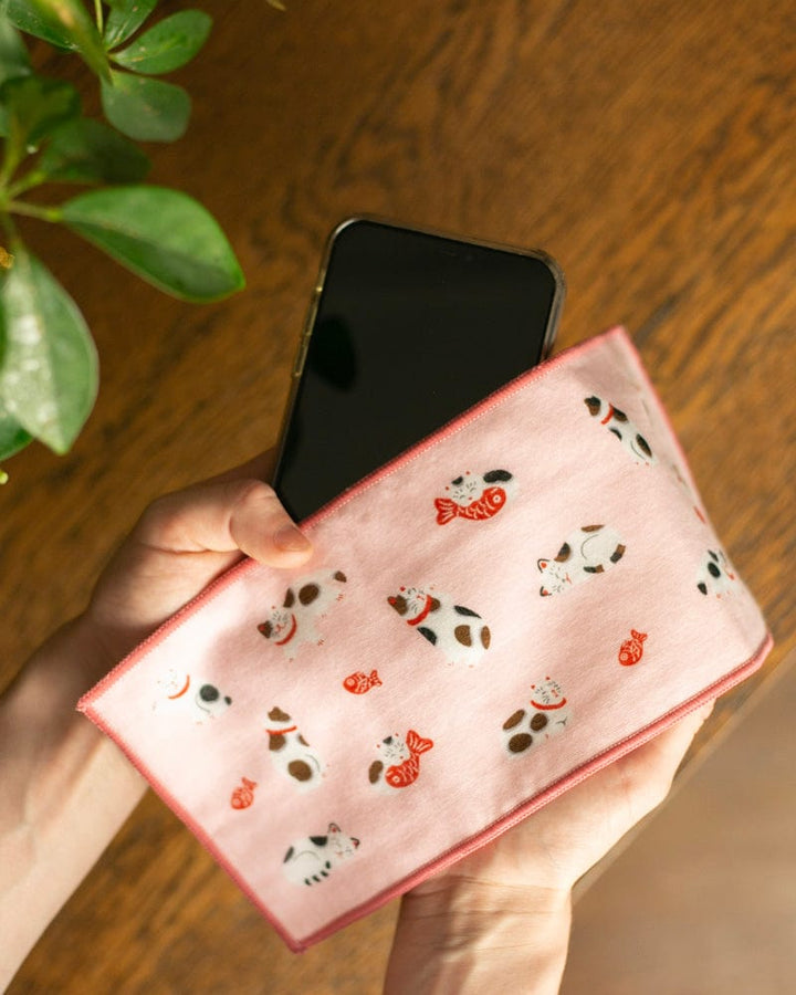Japanese Handkerchief, Microfiber Reversible Rectangle, Cats