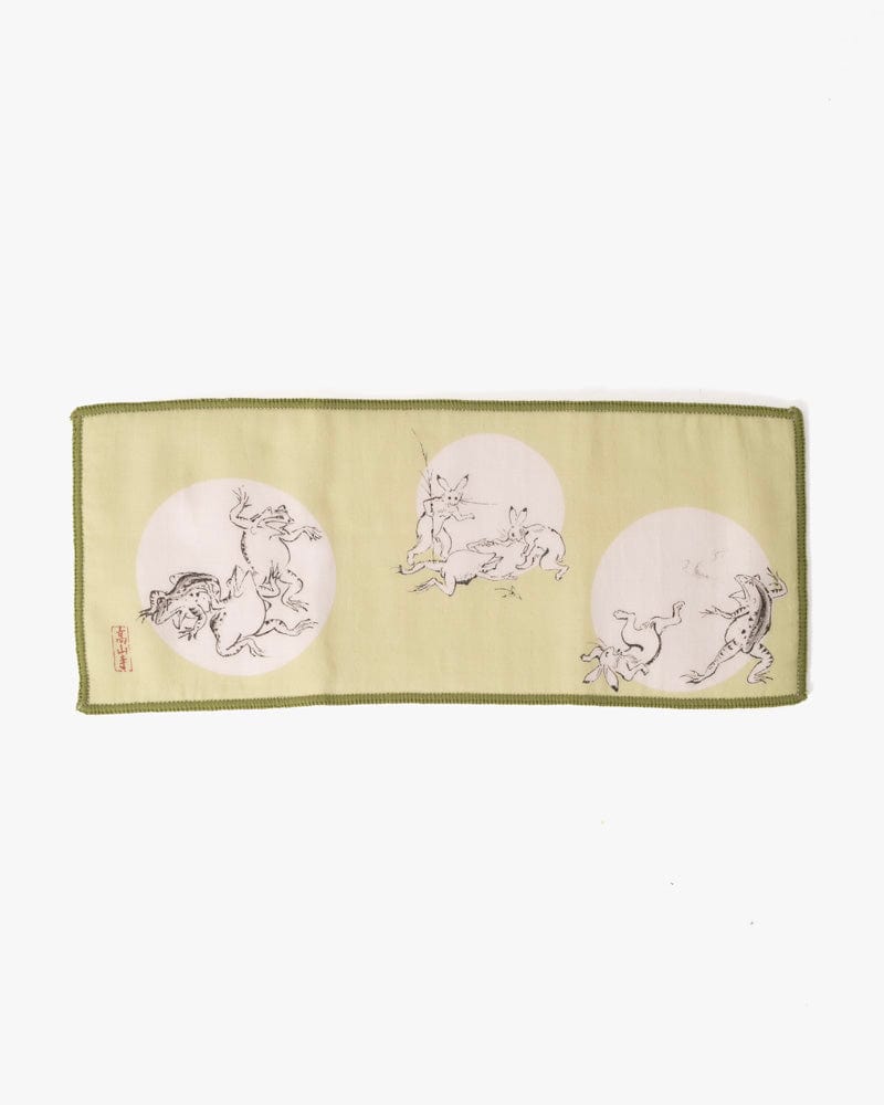 Japanese Handkerchief, Microfiber Reversible Rectangle, Choju-giga Green
