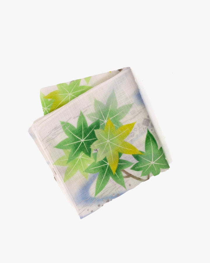 Japanese Handkerchief, Classic, Taisho-Roman, Green Momiji