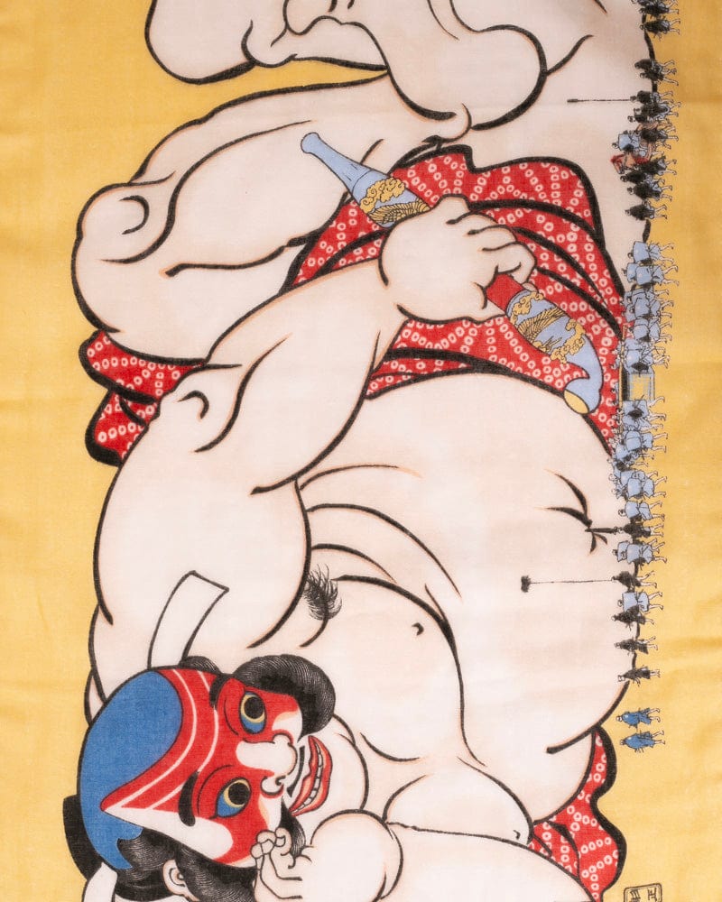 Tenugui, Double Gauze, Utagawa Kuniyoshi - Asahina Kobitojima Asobi