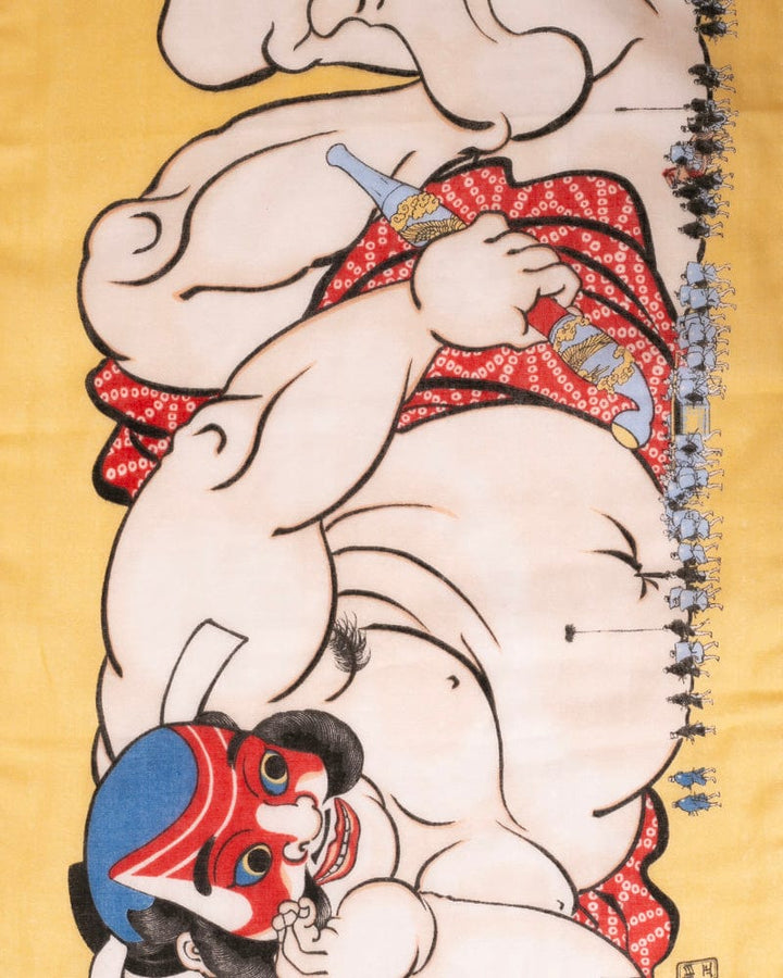 Tenugui, Double Gauze, Utagawa Kuniyoshi - Asahina Kobitojima Asobi