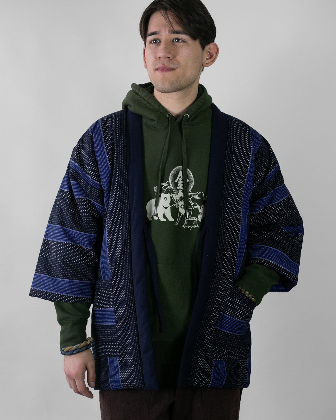 Tok, Hanten, Indigo and Navy Shima, Sashiko Style