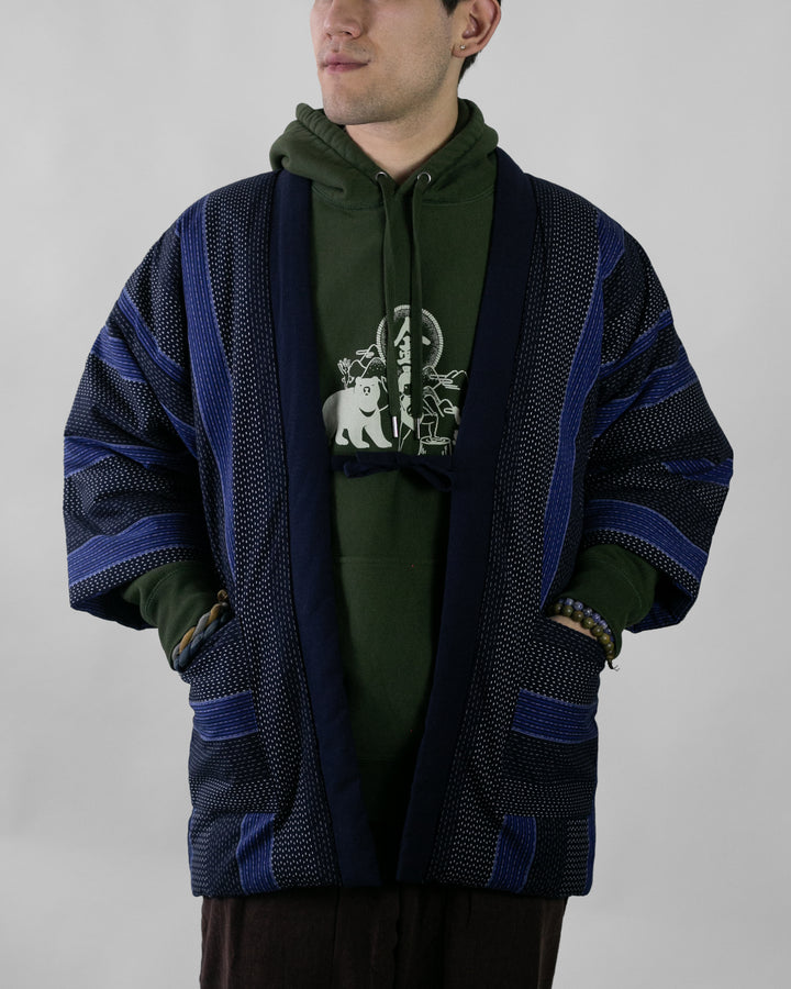 Tok, Hanten, Indigo and Navy Shima, Sashiko Style